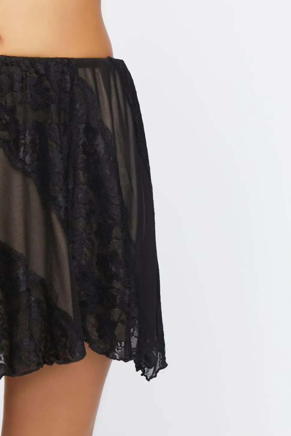 Mesh Handkerchief Mini Skirt