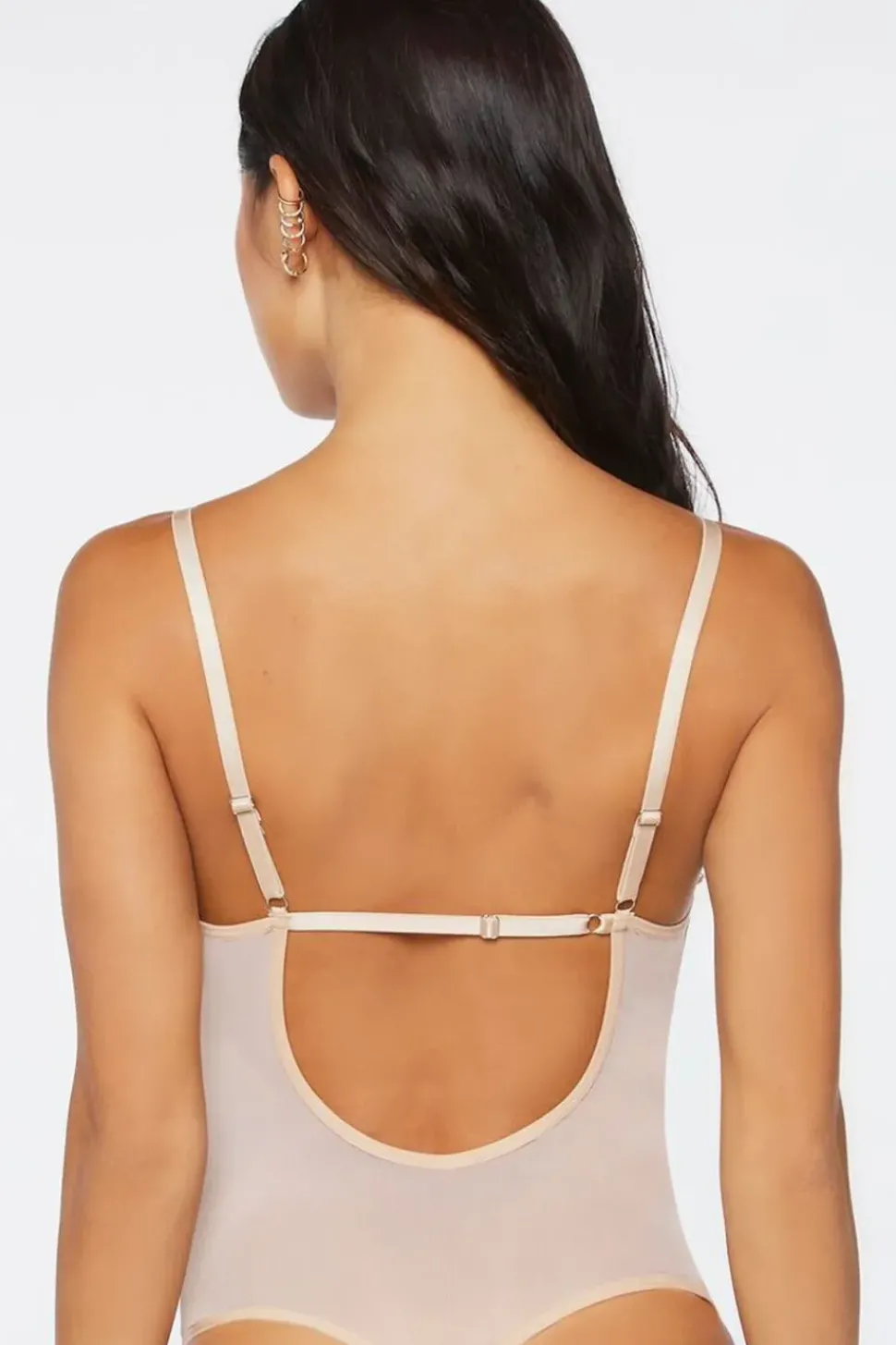 Mesh Lace-Trim Bodysuit