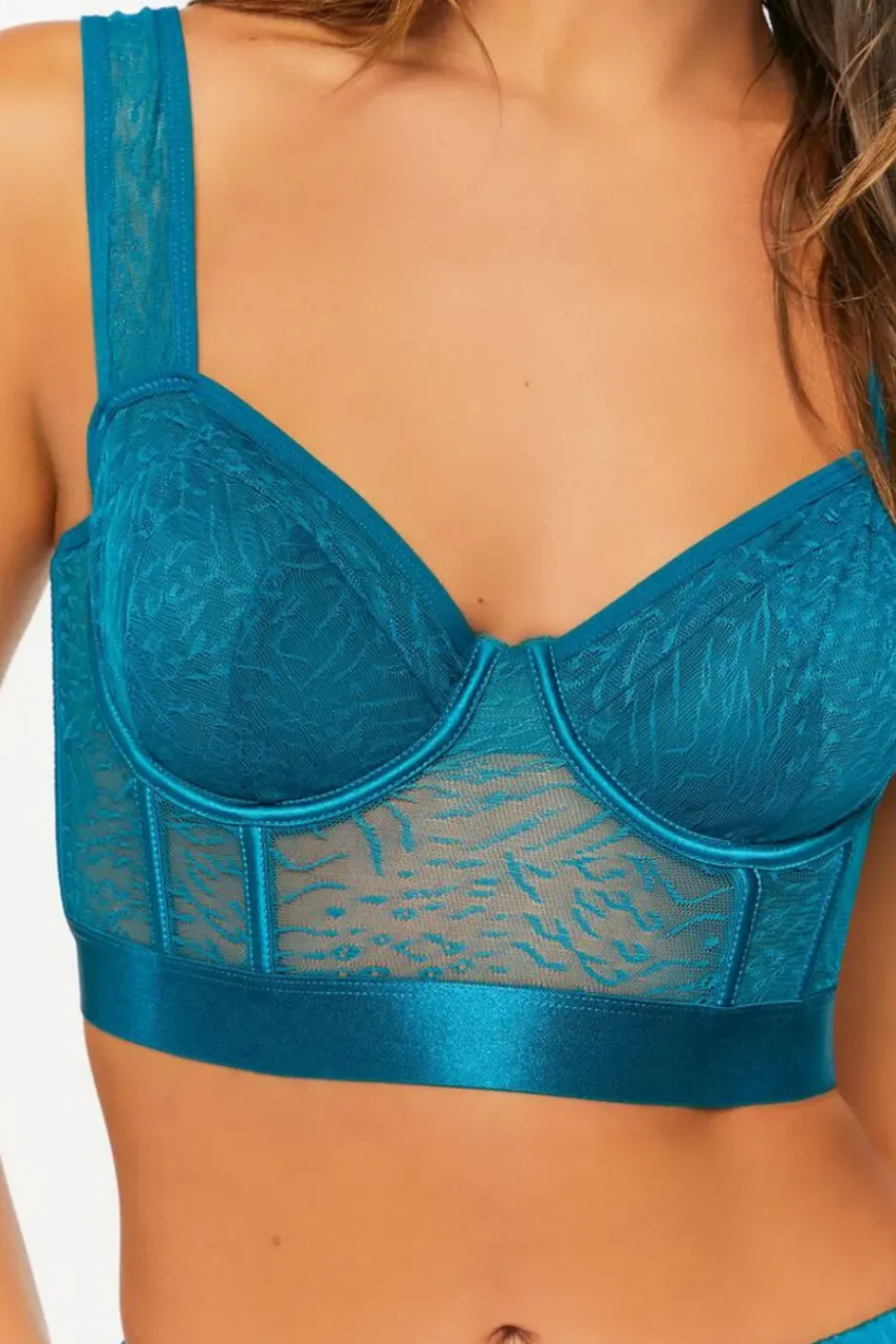 Mesh Leopard Lace Sweetheart Bra