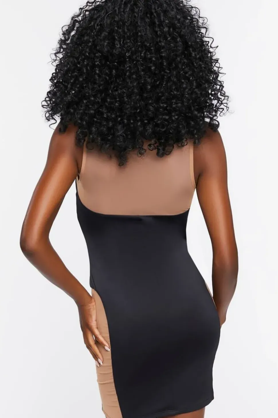 Mesh Panel Mini Dress