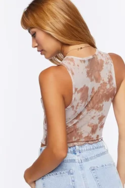 Mesh Tie-Dye Crop Top