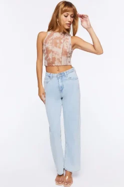 Mesh Tie-Dye Crop Top