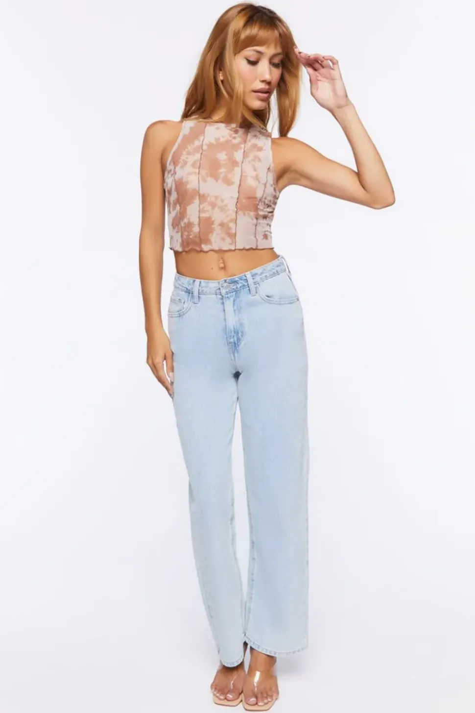 Mesh Tie-Dye Crop Top