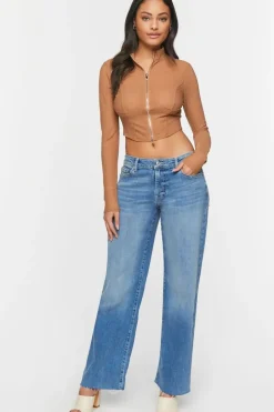 Mesh Zip-Up Crop Top