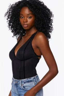 Metallic Caged Tank Bodysuit