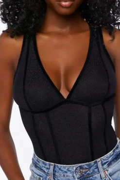 Metallic Caged Tank Bodysuit