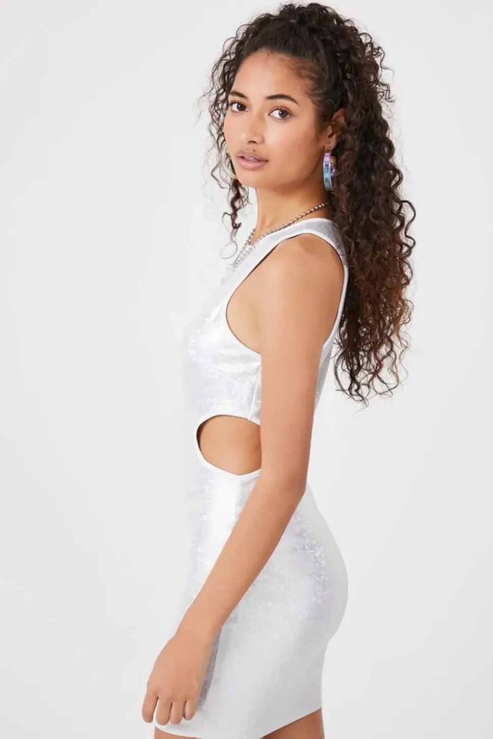 Metallic Cutout Mini Dress