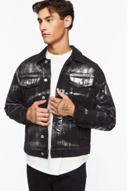 Metallic Denim Trucker Jacket