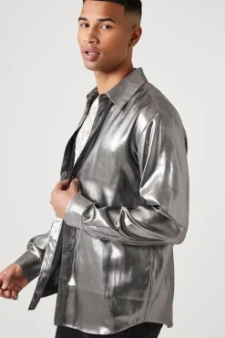 Metallic Long-Sleeve Shirt