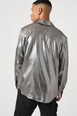 Metallic Long-Sleeve Shirt
