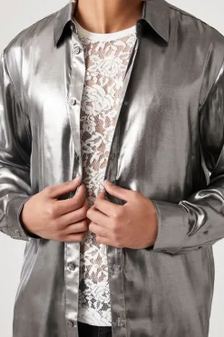 Metallic Long-Sleeve Shirt