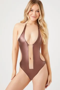 Metallic One-Piece Swimsuit