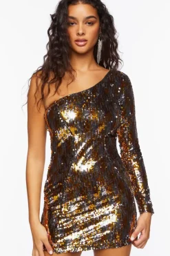 Metallic Sequin Mini Dress