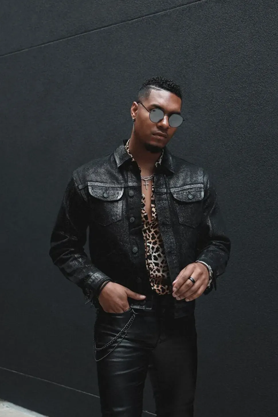 Metallic Wash Denim Jacket