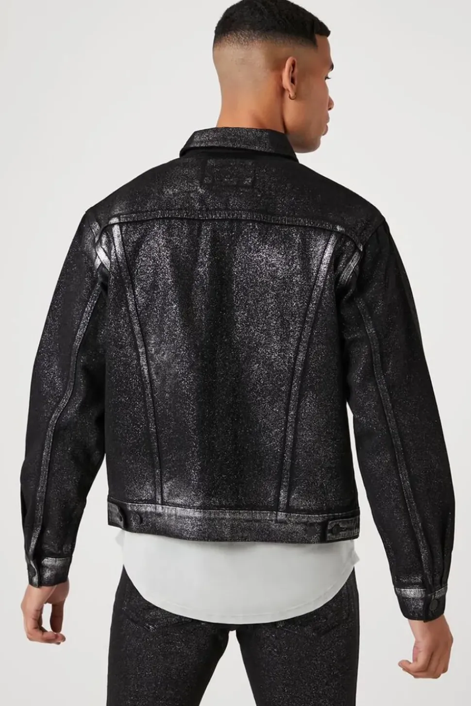 Metallic Wash Denim Jacket