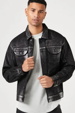 Metallic Wash Denim Jacket
