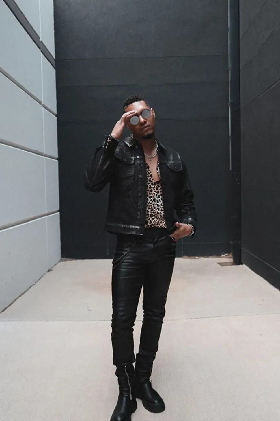 Metallic Wash Slim-Fit Jeans