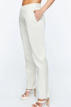 Micro-Cutout Straight-Leg Pants
