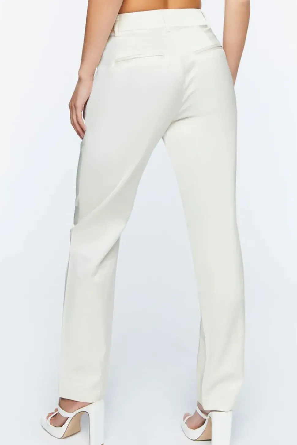 Micro-Cutout Straight-Leg Pants