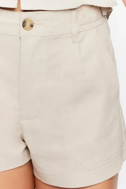 Mid-Rise Buckled Shorts