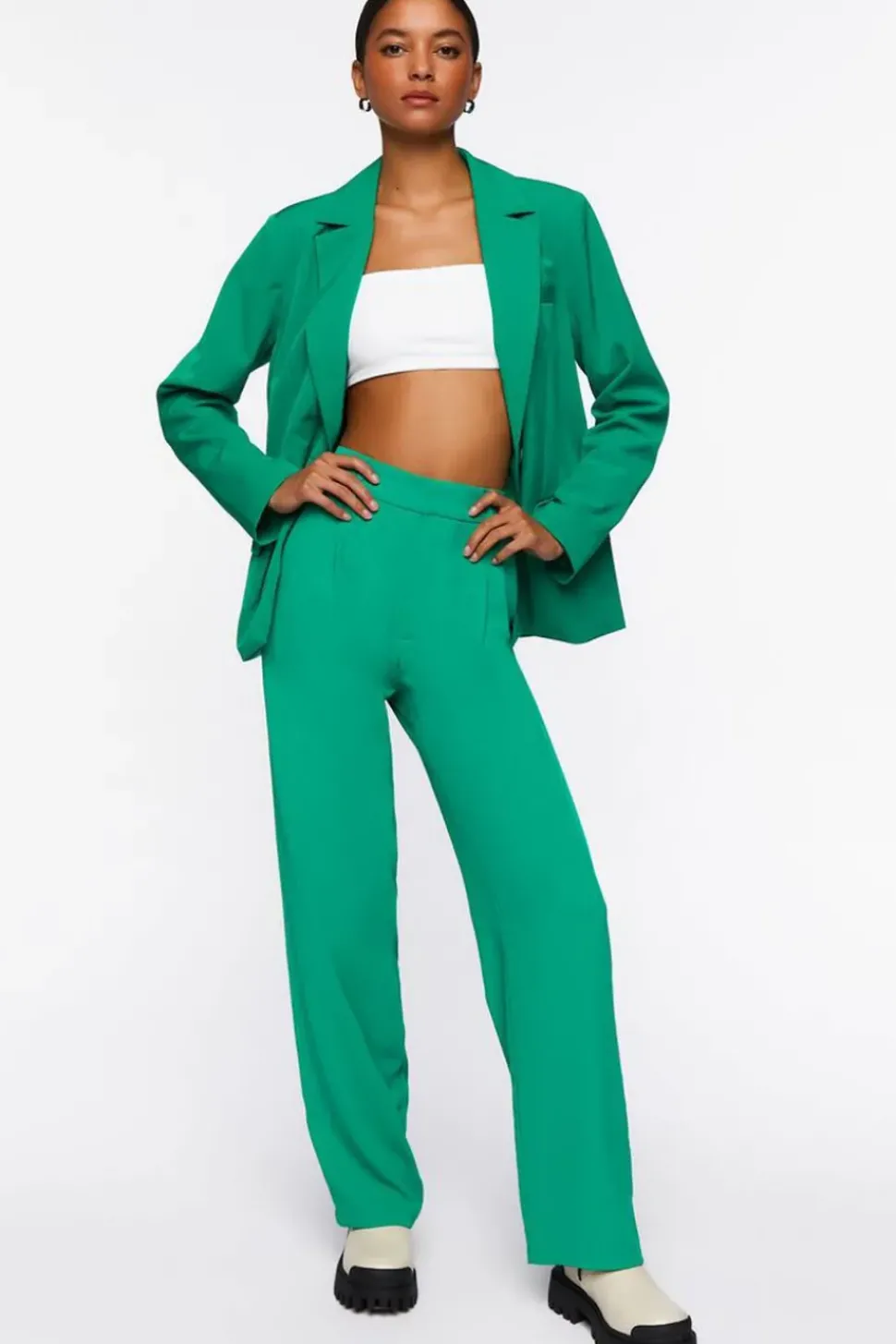 Mid-Rise Straight-Leg Trousers