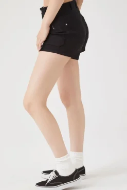 Mid-Rise Zippered Shorts