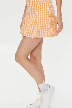 Mixed Plaid Mini Skirt