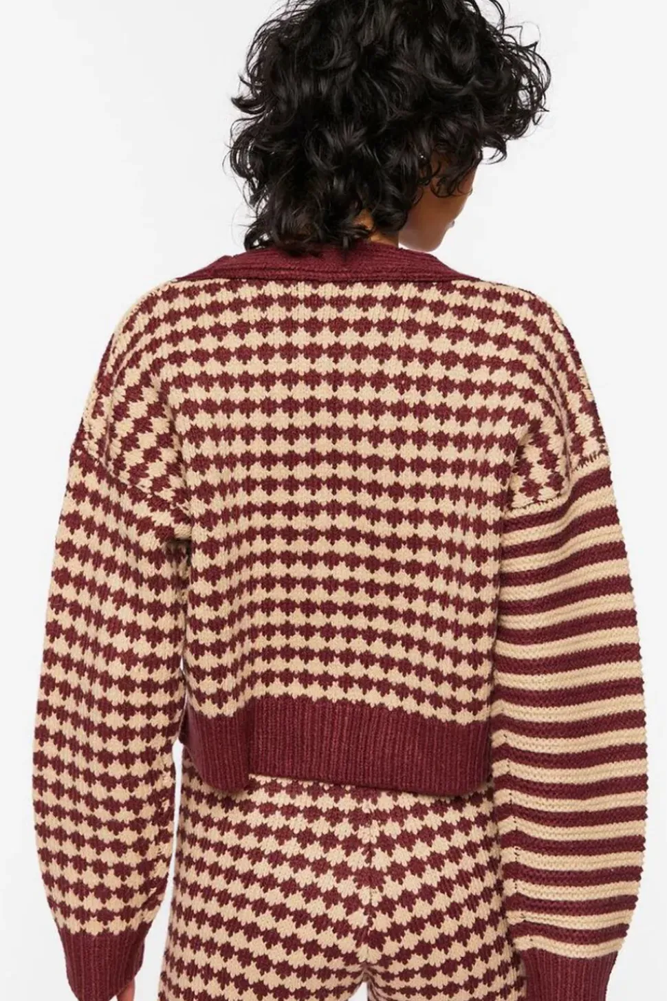 Mixed Print Cardigan Sweater
