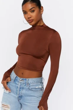 Mock Neck Crop Top