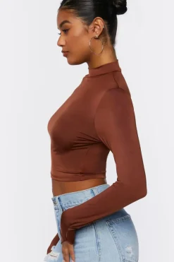 Mock Neck Crop Top
