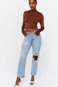 Mock Neck Crop Top