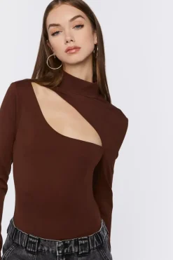 Mock Neck Cutout Bodysuit