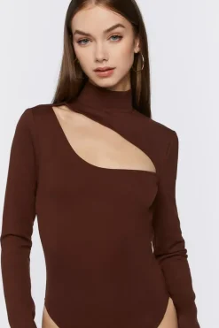 Mock Neck Cutout Bodysuit