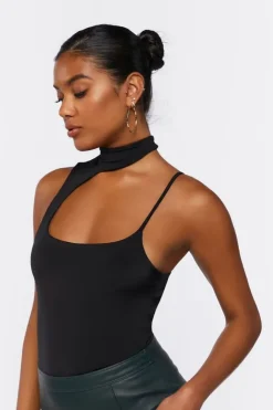 Mock Neck Cutout Cami Bodysuit