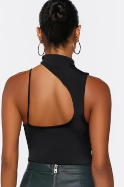 Mock Neck Cutout Cami Bodysuit