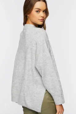Mock Neck Drop-Sleeve Sweater