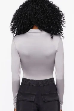 Mock Neck Half-Zip Bodysuit