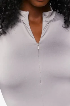 Mock Neck Half-Zip Bodysuit