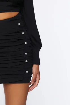 Mock Neck Top & Mini Skirt Set