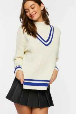 Mock Neck Varsity Sweater