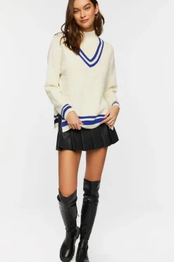 Mock Neck Varsity Sweater