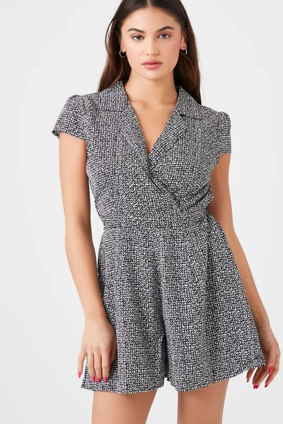 Mock Wrap Surplice Romper