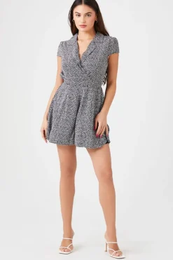 Mock Wrap Surplice Romper