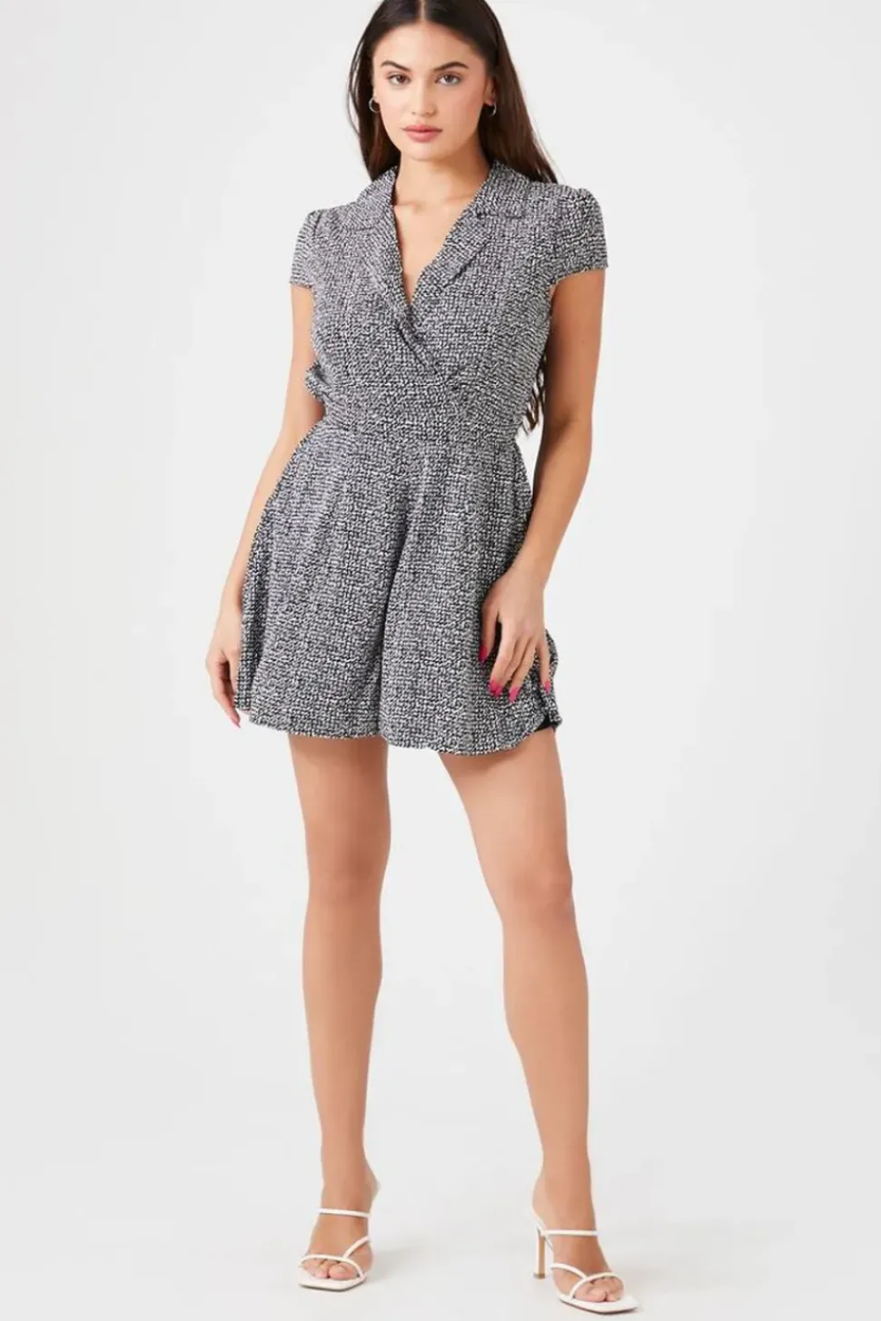 Mock Wrap Surplice Romper