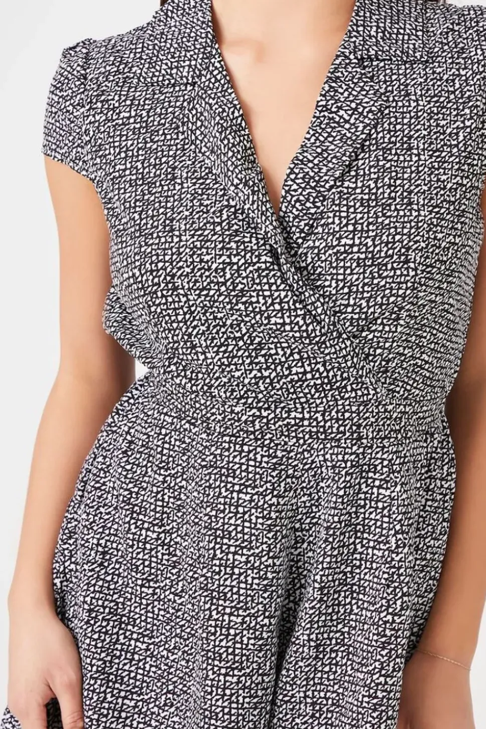 Mock Wrap Surplice Romper