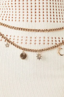 Moon & Star Tiered Chain Hip Belt