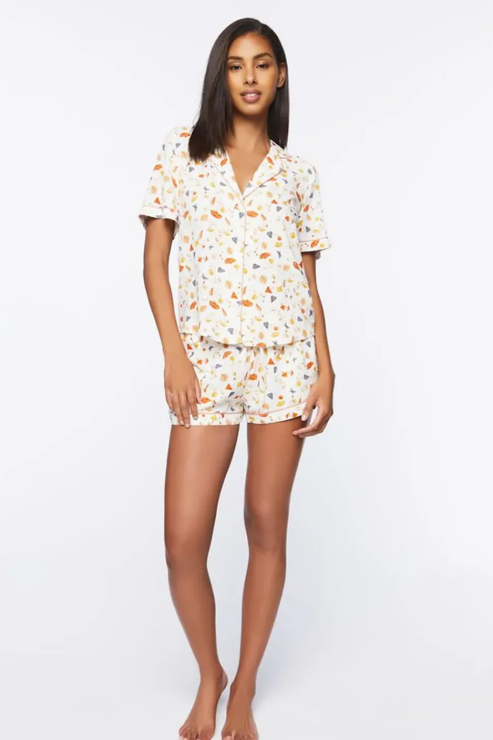 Mushroom & Butterfly Pajama Shirt & Shorts Set