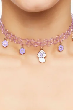 Mushroom Charm Choker Necklace