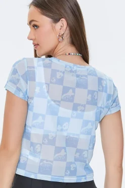 Mushroom Checkered Mesh Tee