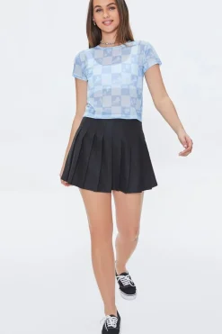 Mushroom Checkered Mesh Tee